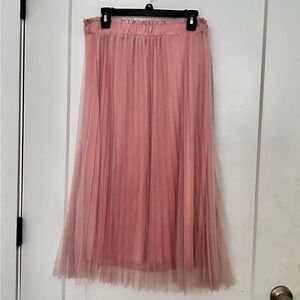 Elegant Metro Wear Pink Pleated Skirt